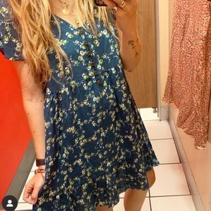 ❌Wild Fable blue floral short sleeve dress❌